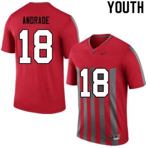 NCAA Ohio State Buckeyes Youth #18 J.P. Andrade Retro Nike Football College Jersey JTI0845OA